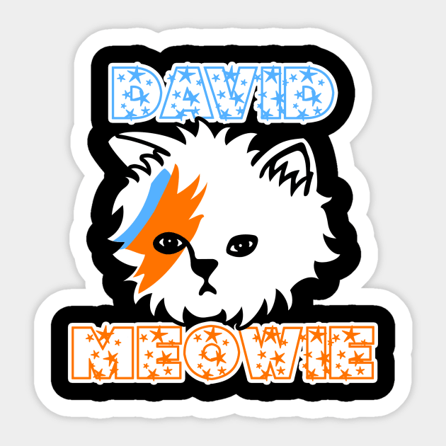 David Meowie Sticker by nickbuccelli